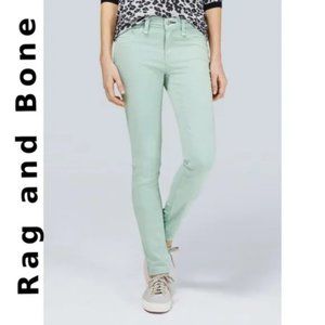 NWT WOMENS RAG & BONE INTERMIX ICE MINT GREEN MID RISE DENIM LEGGING JEANS 28 *
